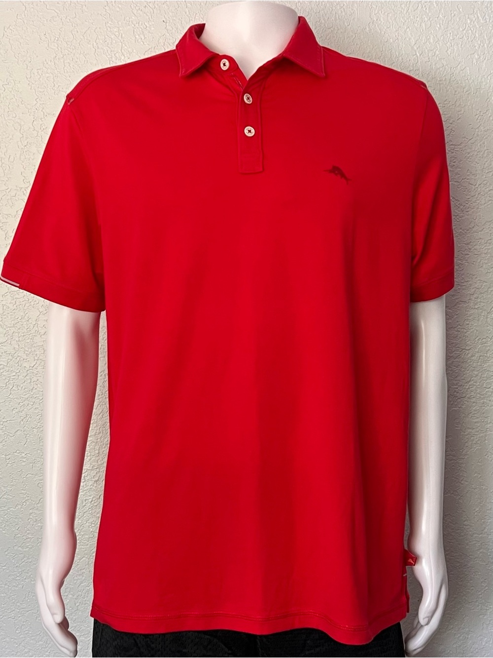 Tommy Bahama Men’s Performance Golf Polo Shirt Red Soft Stretch Casual Size Lg